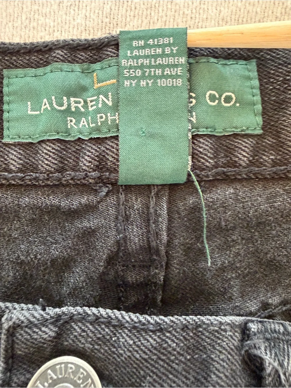 LRL Ralph Lauren Charcoal Black‎ Cropped Jeans Size 4 Classic Stretch Denim